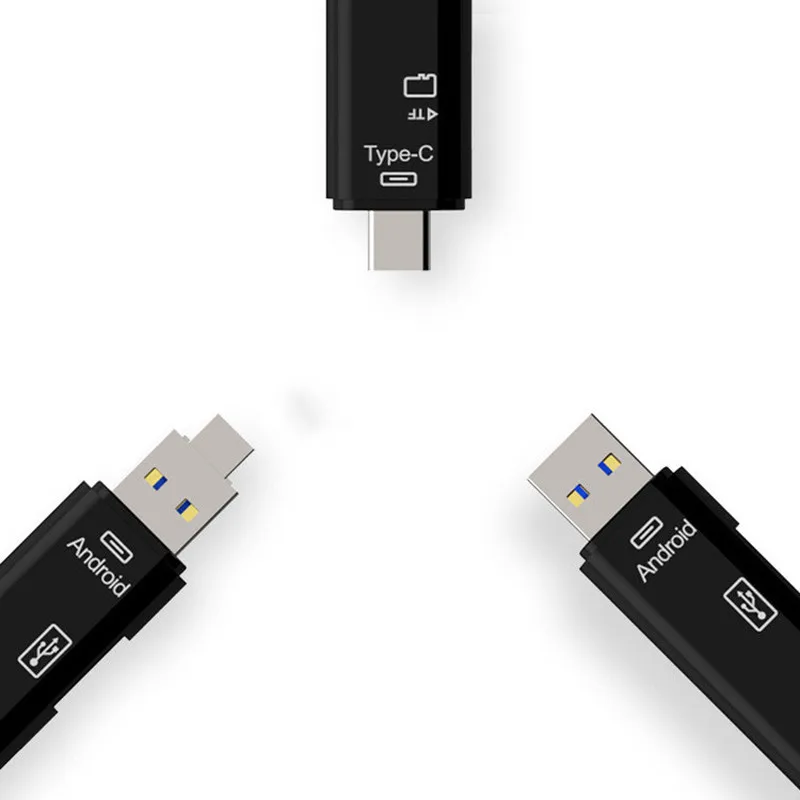 1 шт. 2 цвета все в 1 Usb 3,1 кард-ридер высокоскоростной SD TF Micro SD кард-ридер Тип C USB C Micro USB кард-ридер