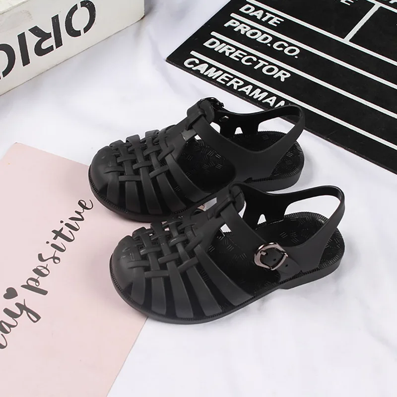 bata children's sandals Summer Boys Casual Roman Slippers Children Sandals Baby Girls Toddler Soft Non-slip Princess Shoes Kids Candy Jelly Beach Shoes children's sandals