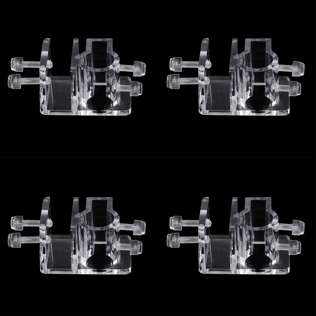 Blesiya 4 Pcs Clear Acrylic Aquarium Hose Tube Fixing Clip Clamp Holder