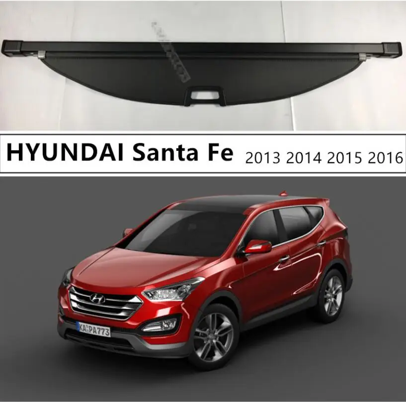 

Для багажника заднего багажника, защитная крышка для HYUNDAI Santa Fe 2013 2014 2015 2016, высококачественные автомобильные аксессуары, черный, бежевый
