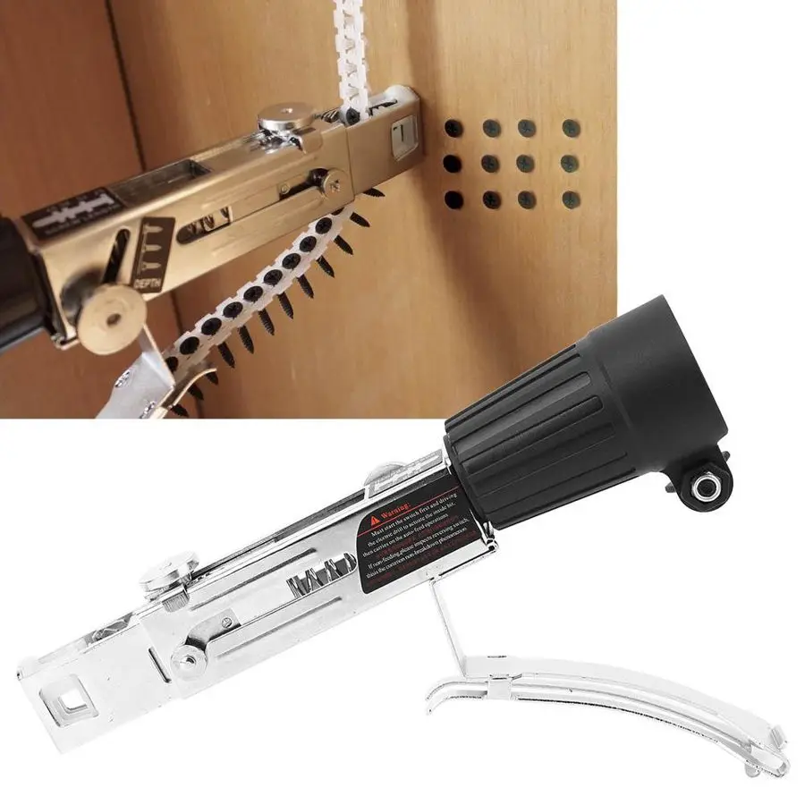 

Stainless Steel Automatic Chain Nail Machine Electric Drill Accessory Adjustable Woodworking Tools