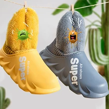 

2021 Men's Home Plush Slippers Comfort Soft Warm Slippers Women Thick Bottom Shoes High-quality Indoor Non-slip Couples Footwear