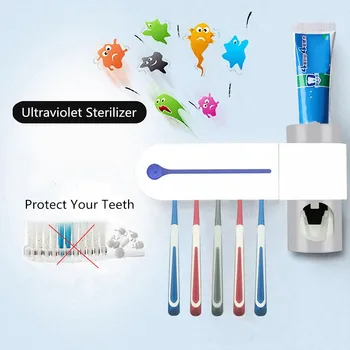 

Antibacteria Ultraviolet Toothbrush Holder Sterilizer Automatic Toothpaste Dispenser Squeezer Home Bathroom Kitchen Accessories
