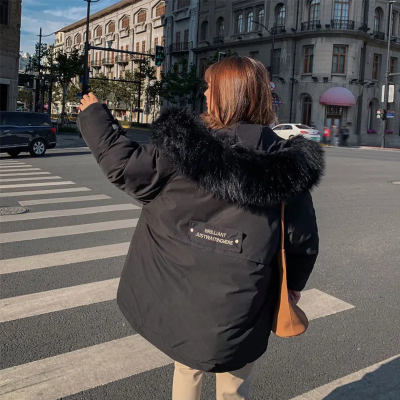 Короткое меховое пальто с капюшоном для пекарни, зимнее пуховое пальто, куртка, большие размеры, ватные парки с хлопковой подкладкой, Casaco Feminino Abrigos Mujer Inviern