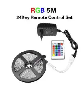 RGB 24key remote Rgbw RGB светодиодный светильник беспроводной Wifi контроллер 5 м 300 светодиодный ленточный светильник SMD 5050 IOS Android Alexa Google Music EU/US адаптер - Испускаемый цвет: RGB 24key remote