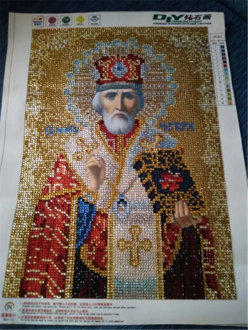 DIY Алмазная вышивка крестиком религиозная икона 5D алмазная вышивка мозаика Новогоднее украшение подарок - Цвет: 24x34cm