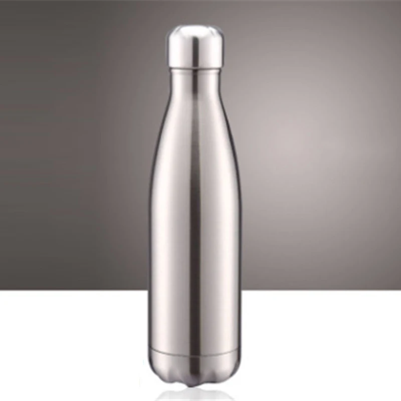 Портативная бутылка для воды с вакуумной изоляцией из нержавеющей стали Герметичный Термос с двумя стенками горячий/холодный 500 мл для путешествий на открытом воздухе - Цвет: Steel color