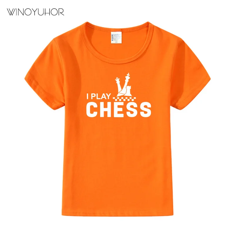 I Play Chess Game T-shirt Baby Boy Girl Summer Casual Short Sleeve O-neck Tee Shirt Love Chess Custom Print Clothes red t shirt childrens	