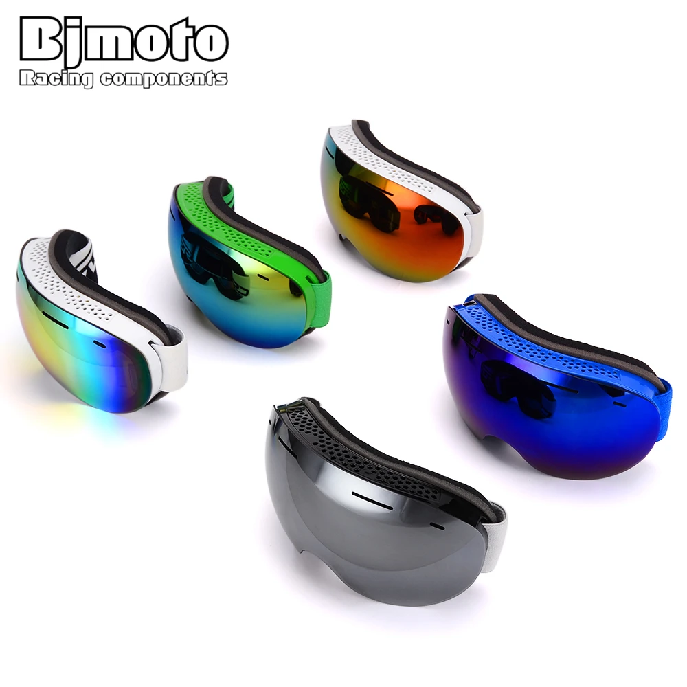 BJMOTO лыжные очки с лыжной маской для мужчин и женщин, очки для сноуборда, очки для катания на лыжах с защитой UV400, противотуманные снежные лыжные очки