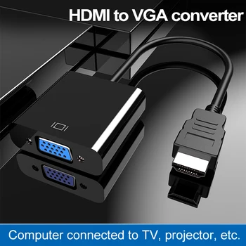 

HDMI to VGA Adapter Male To Famale Converter for PS4 1080P HDMI-VGA Adapter With Video Audio Cable Jack HDMI VGA For PC TV Box