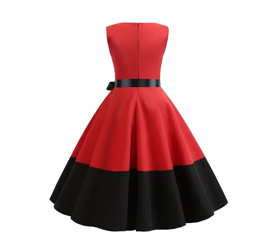 Женское летнее платье с поясом без рукавов элегантное РЕТРО 50s 60s Robe Rockabilly Swing Pinup без рукавов вечерние платья