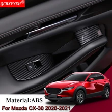 Coche de estilismo para Interior de coche puerta ventana elevador Panel cubiertas de molduras lentejuelas pegatina accesorios de coche para Mazda CX 30 2020 2021