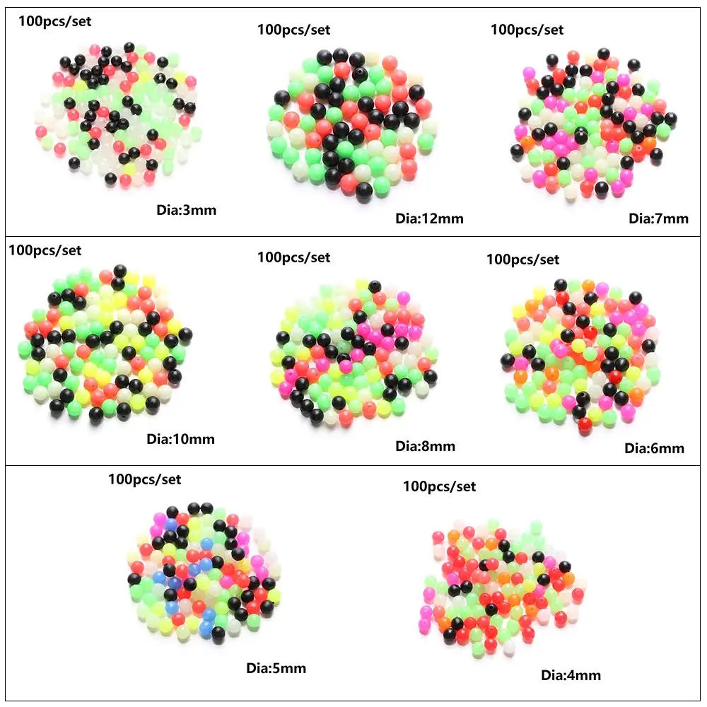 100 шт Круглый разных цветов PE пластиковые пробки Бусины Для снасть для ловли карпа рыболовные бусины рыболовные приманки снасти Аксессуары