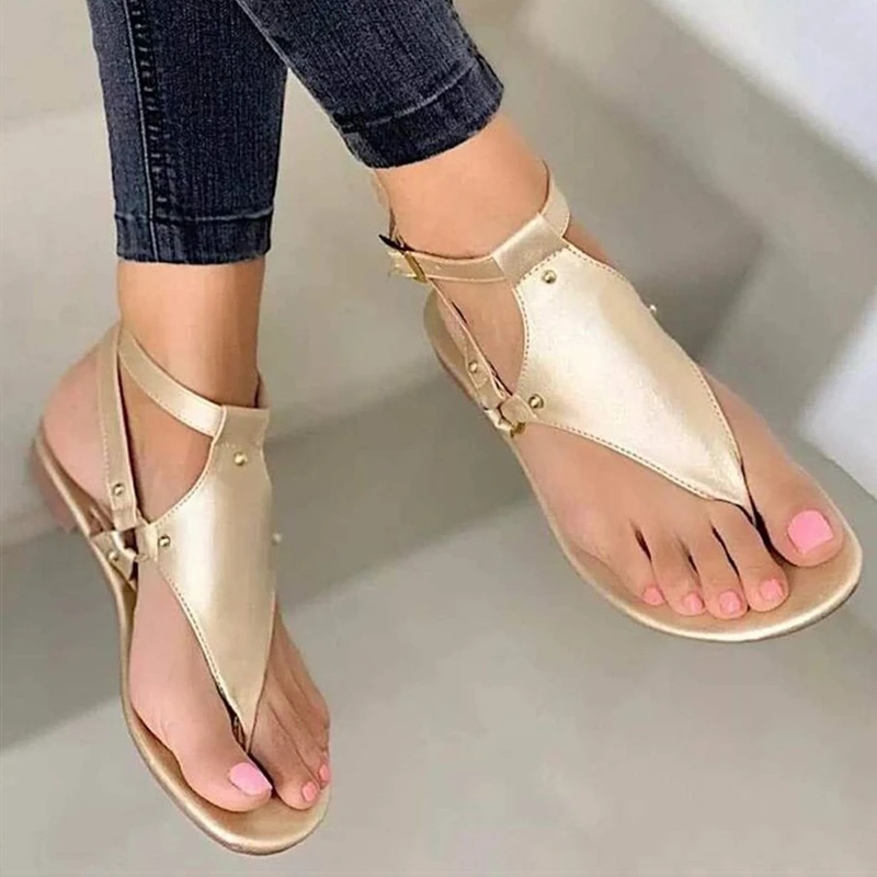 Sandalias planas para mujer, zapatos de verano, chanclas elegantes de talla grande 43, 2021|Sandalias de mujer| -