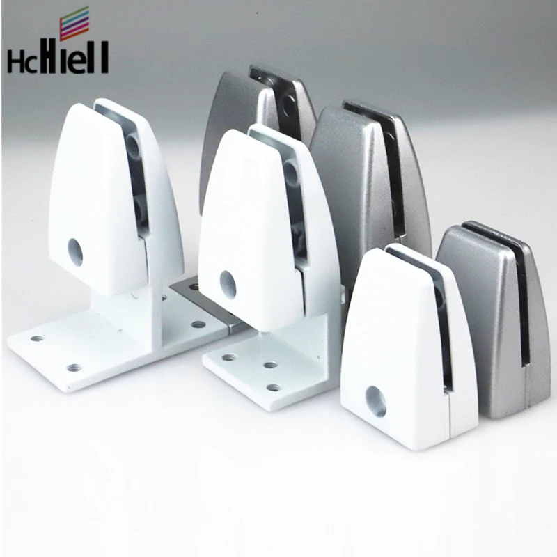 Silver Aluminum Alloy Clips Adjustable Office Screen Clapboard Glass Shelf Clamp Bracket Holder