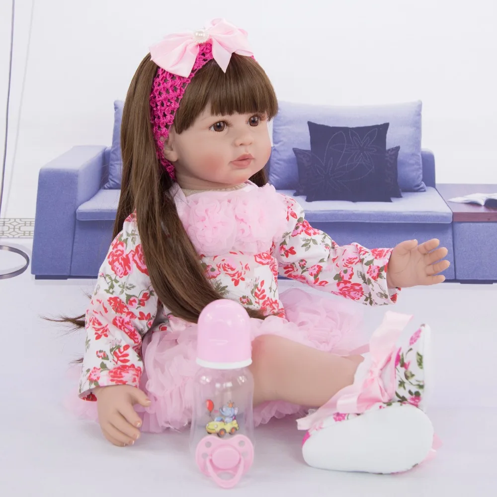 60 см силиконовые игрушки Reborn Baby Doll 24 дюйма винил принцесса девочка ребенок малыш гиперреалистичный подарок на день рождения игровой дом игрушки Bonecas