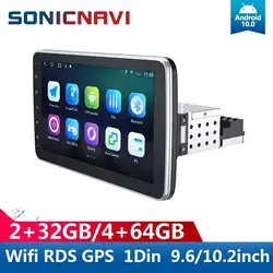 SONICnavi – autoradio Android, écran rotatif à 360 degrés, GPS, WIFI, Bluetooth, IPS, 2 go/32 go, 4G, Carplay, Auto, 1Din 