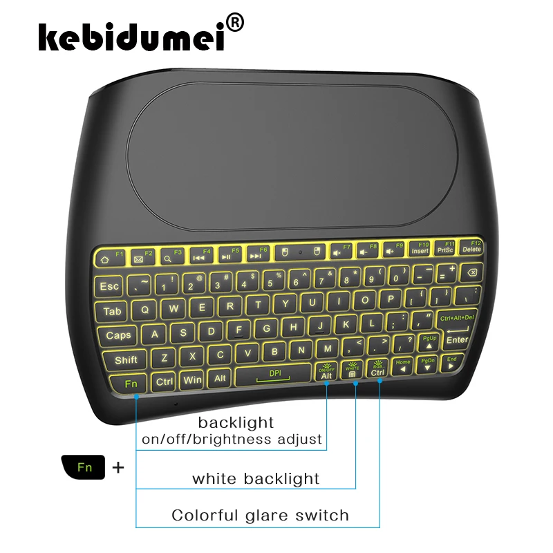 

Wireless Keyboard Backlit D8 Pro Plus Remote Control English Russian 2.4GHz Wireless Mini Keyboard Air Mouse Touchpad Controller