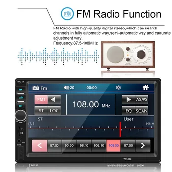 

Car Radio Audio Bluetooth Player Car Multimedia Player Autoradio 7018B 2 Din 7" Mp5 Multimedia Player Stereo Touch Screen Video