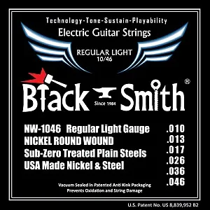 Черные никелевые струны Smith круглые электрогитарные Сделано в Корее|electric guitar