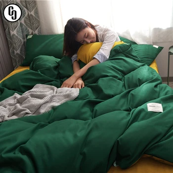 

GXC Green Duvet Cover Yellow Bed Linen Bedclothes Double Bedding Set Bed Linen Set Adult Japanese Style Bedspread