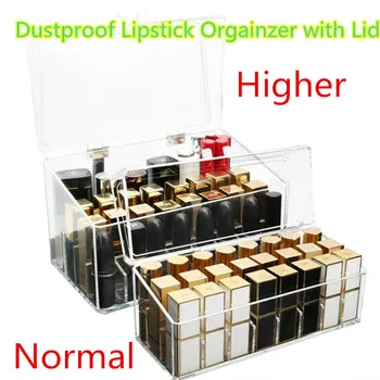 

Dustproof Lipstick Orgainzer Acrylic 24cells Cosmetic Container with Lid Table Makeup Storage Box Detachable Nail Polish Holder