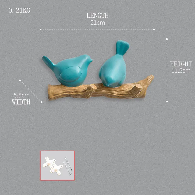 Creativo stile nordico uccello appeso a parete, cappotto e cappello, portachiavi, Ins Room, soggiorno, decorazione, ciondolo portaoggetti