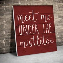 Познакомиться со мной под Mistletoe Рождество холст картины настенные художественные принты плакаты картины гостиной домашний декор с внутренней рамкой