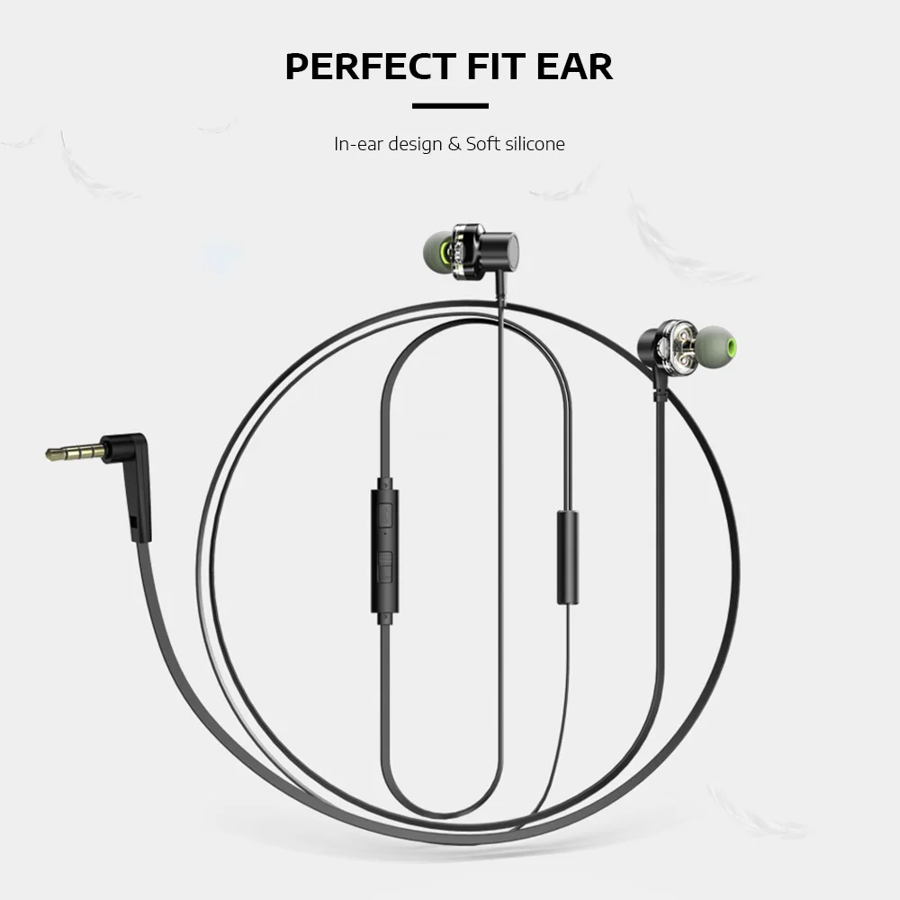 Awei Z1 Dual Drivers Wired In-ear Earphone Deep Bass Stereo with Mic 