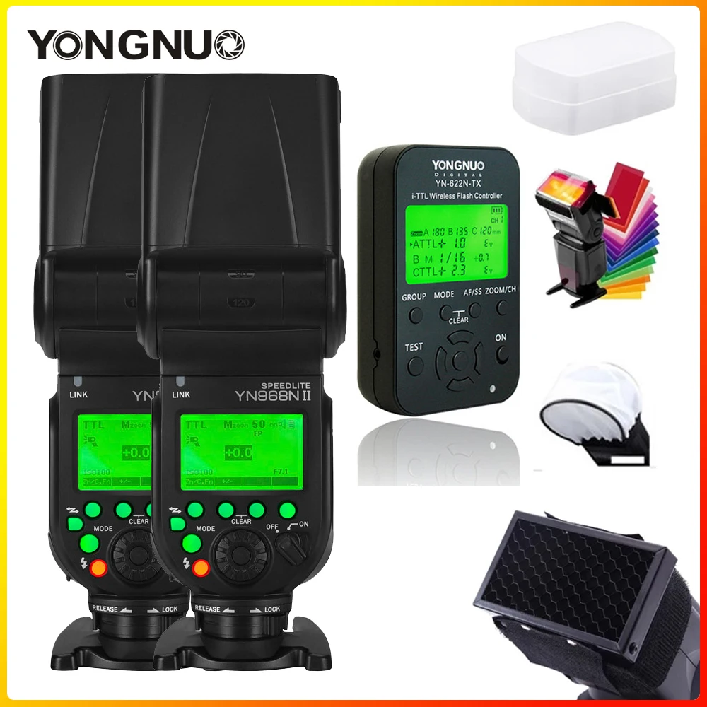 YONGNUO YN968N II Flash Speedlite for Nikon D800 D850 DSLR Compatible w/ YN622N YN560-TX Wireless TTL Speedlite 1/8000 LED Light