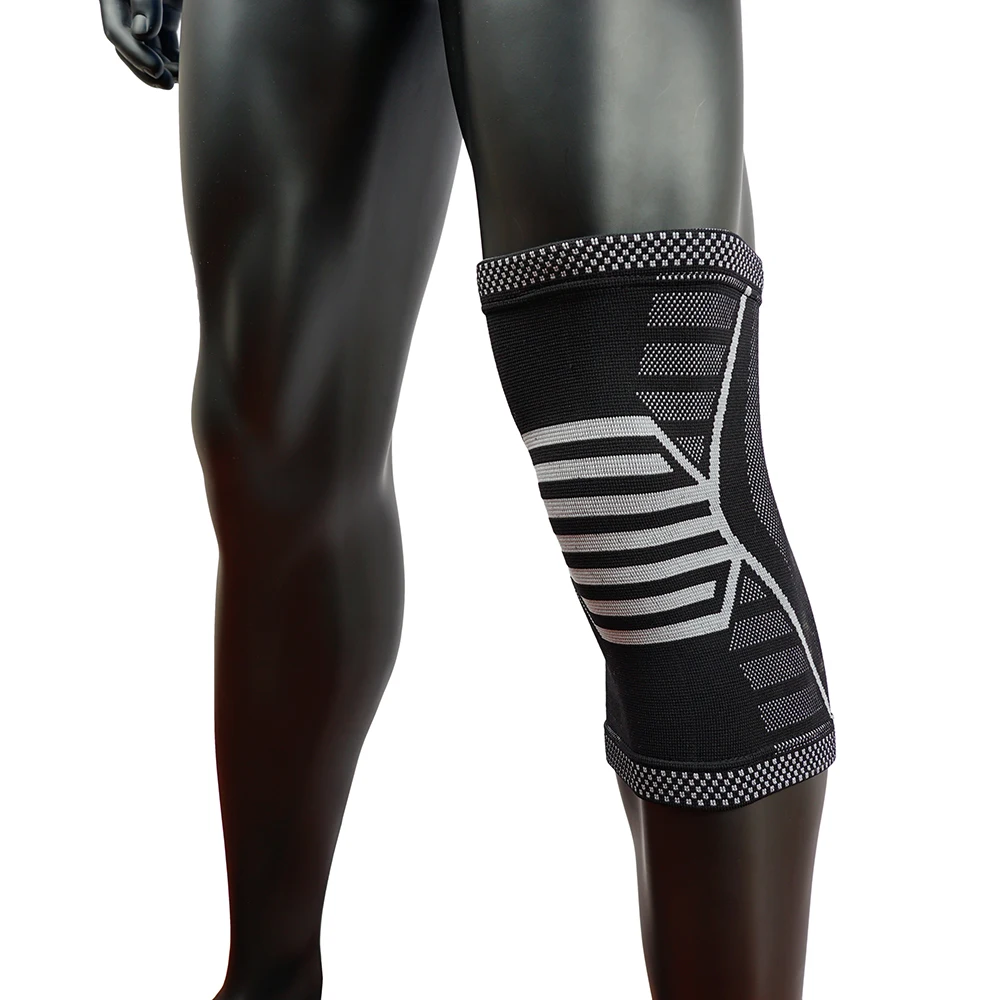 Наколенник защитный бандаж поддержка артрит бинт эластичный Футбол Баскетбол волейбол Защитная повязка Велоспорт - Цвет: Gray
