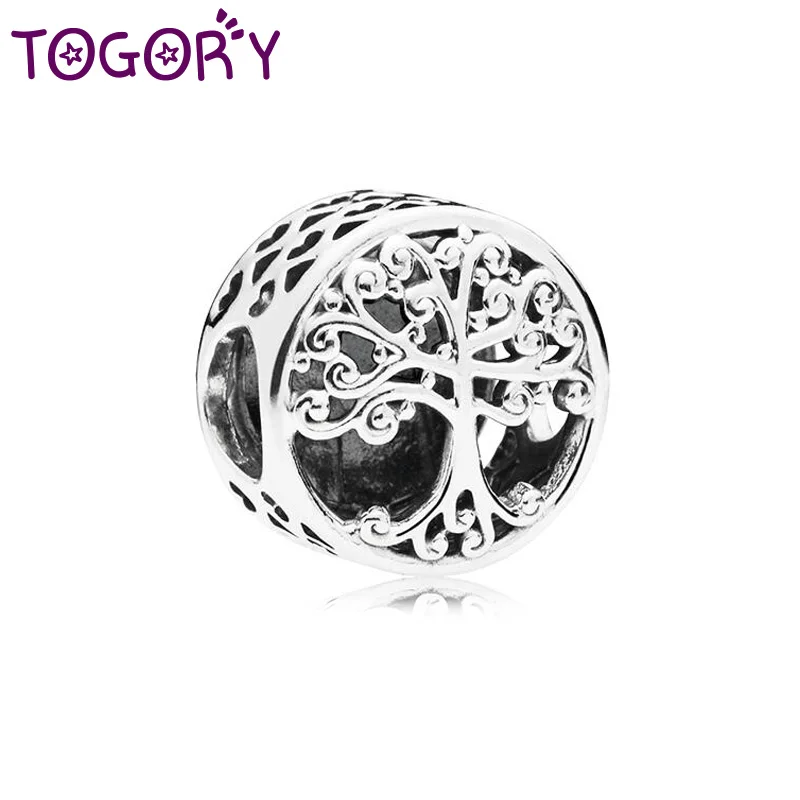 

2Pcs/lot Engraving Love Tree Charm Beads Fit Pandora Bracelets Bangles Necklaces For Women DIY Charm Accessories
