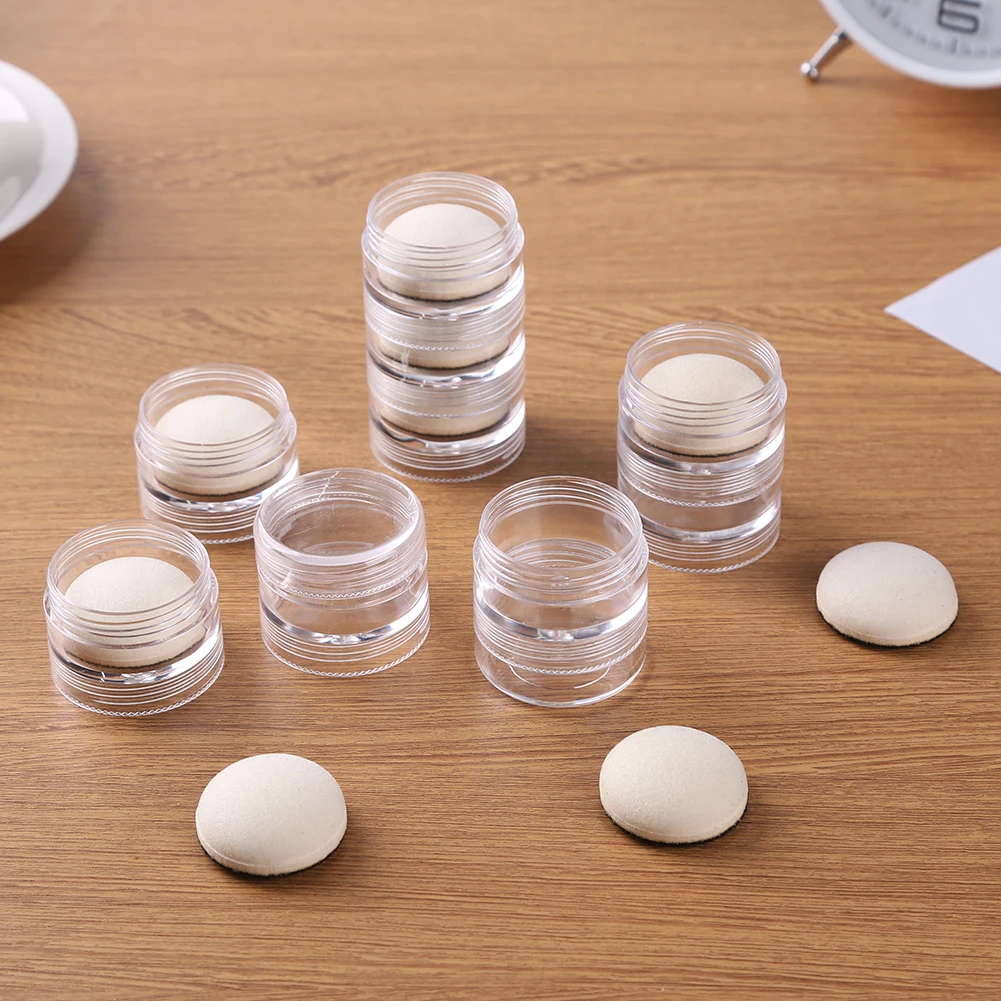 10 Pcs/Column Round Stackable Jars &Mini Ink Blending 10 pcs Round Foams for DIY Scrapbooking Wholesale Refills Foams