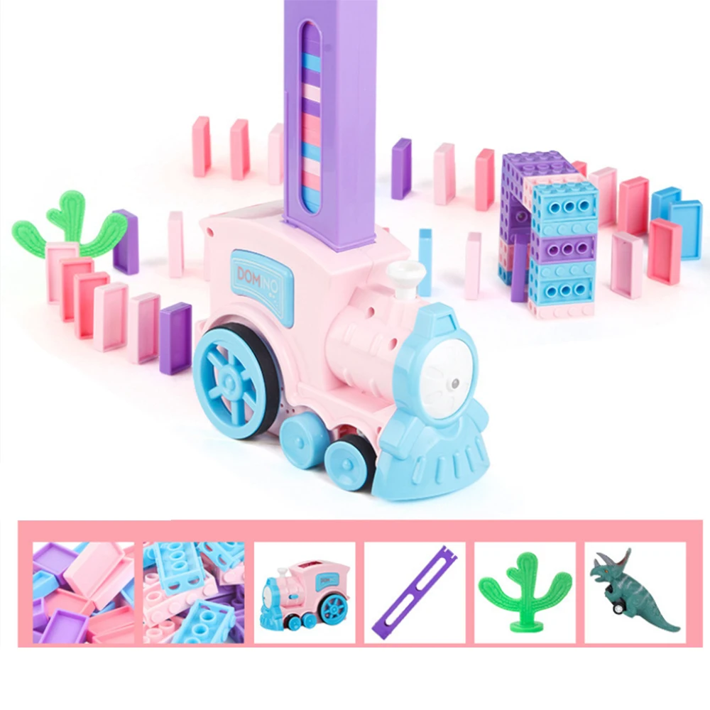 Blocos de Trem de Dominó de Colocação Conjunto de Blocos de Construção e Empilhamento Anos de Idade Presente para Crianças Plástico para 3-7 Automática Brinquedo Brinquedos Meninos Meninas Mod. 283762 16 High Quality Brinquedos e hobbies