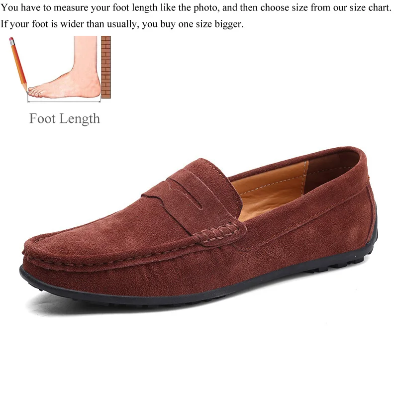 Роскошная обувь; мужские кожаные лоферы без шнуровки; мужские лоферы; zapatos de hombre calzado; сезон весна-осень; замшевые мокасины для мужчин; zapatilla - Цвет: Brown 2