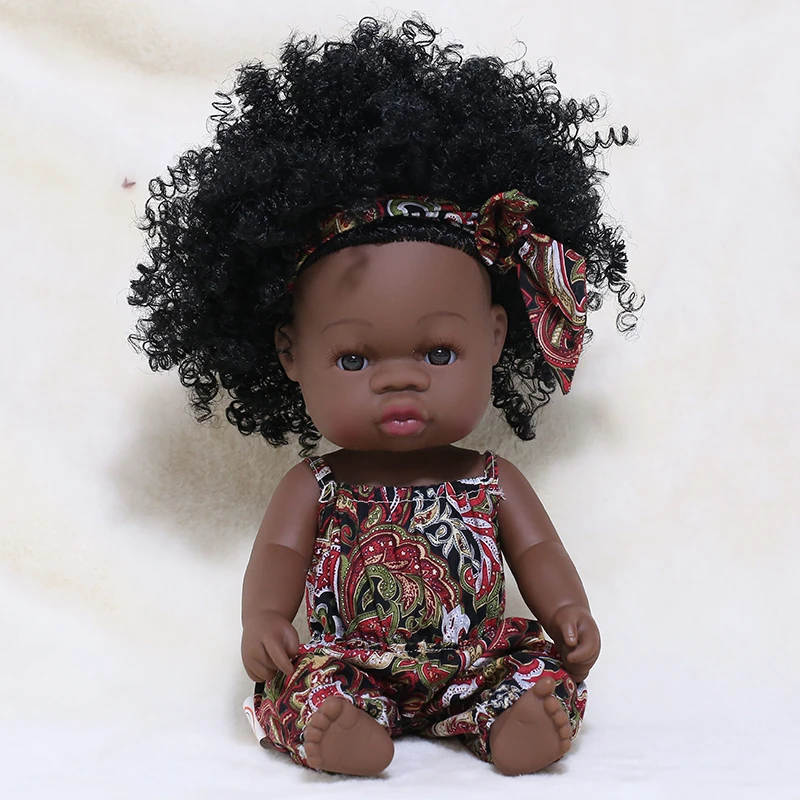35Cm American Reborn Black Baby Doll Bath Play Full Silicone Vinyl Baby Dolls Lifelike Newborn Baby Doll Toy Girl Christmas Gift