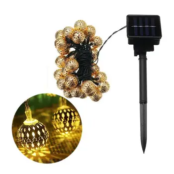 

20/50 LED Moroccan Ball Solar String Lights Fairy Garland Lantern Solar Dec Garden Light Lights String Outdoor Home Party B E2X3