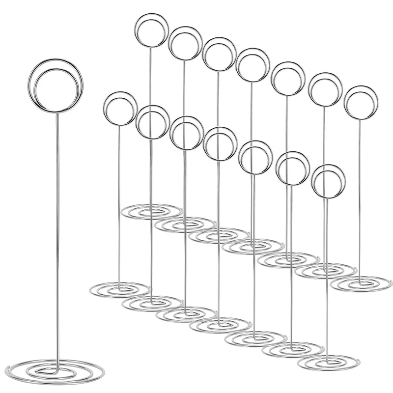 LUDA 15 Pack 8.75 Inch Tall Table Number Holder, Place Card Holder, Table Picture Holder, Wire Photo Holder Clip,Menu Memo Note