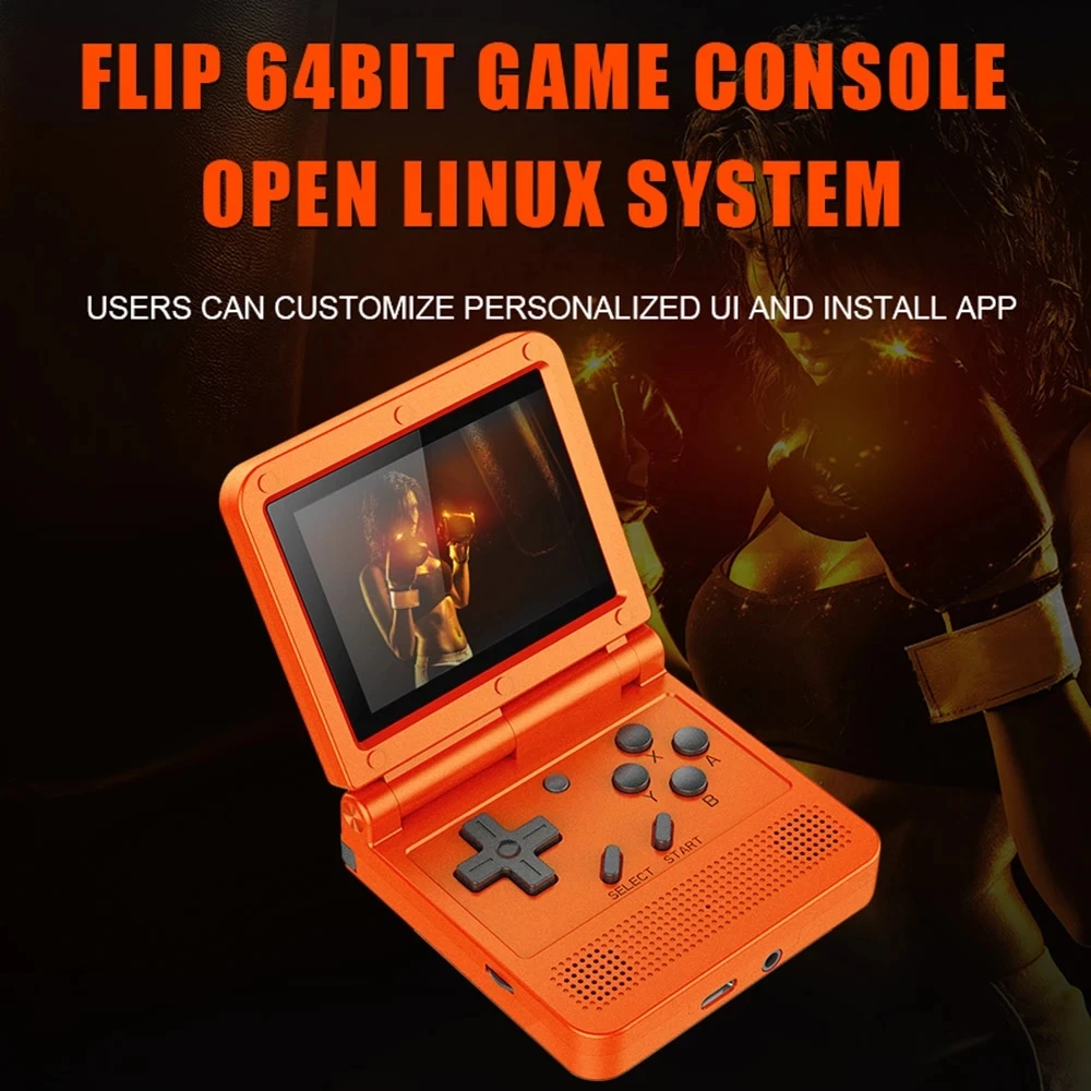 Rétro Mini Console De Jeu Guidée 16G TF Carte Open Source 2000 Jeux Jaune