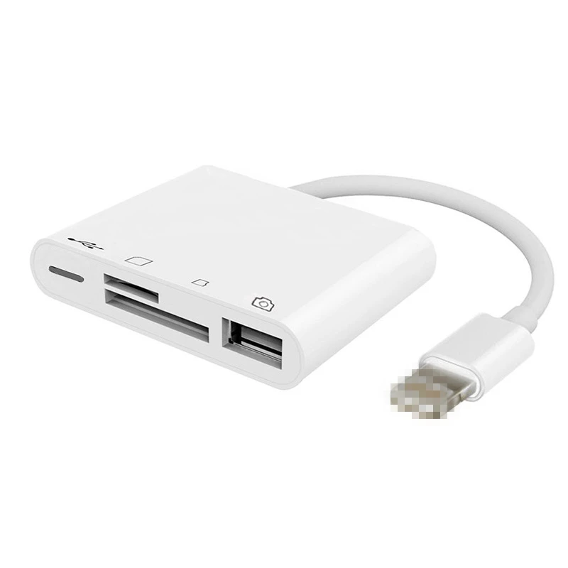 A (for iPhone) 4 в 1 кард-ридер адаптер для SD TF USB порт зарядки для iPhone Тип C OTG Android передача фото на телефон карта памяти - Цвет: A (for iPhone)