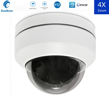 

PTZ Camera Outdoor IP 1080P 4X Zoom Mini Speed Dome Metal Waterproof Hisee APP ONVIF Video POE Camera