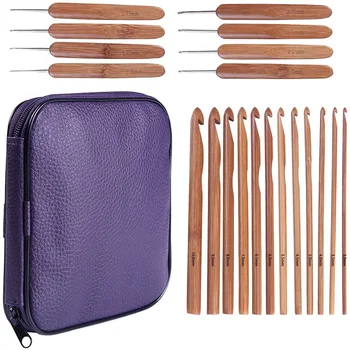 

20 Carbonized Bamboo Crochet Hooks, Full Gift Set, Lightweight, Ergonomic, Eco-Friendly, Size C to N