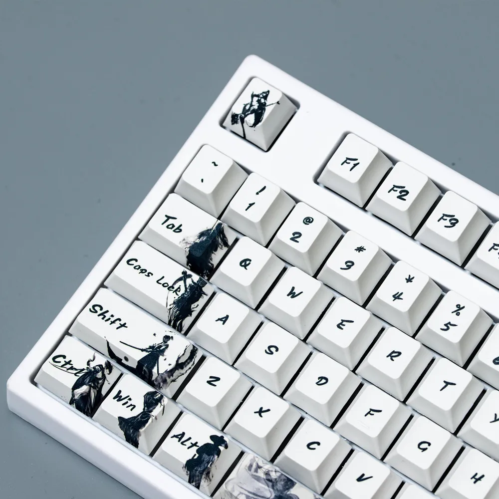 The Knight's Five-sided PBT Sublimation Keycap Ink Key Caps Personality Original Factory High Mechanical Keyboard 108 keys