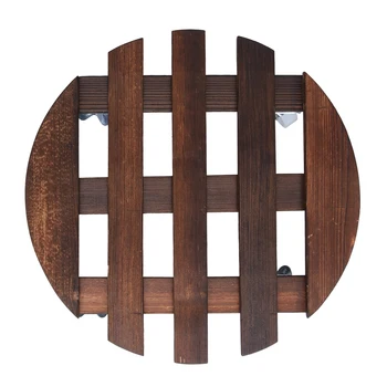 

1Pcs Wooden Mobile Flowerpot Tray Flowerpot Tray Base Household Indoor Outdoor Garden Potted Flowerpot Watering Tray Ornament A3
