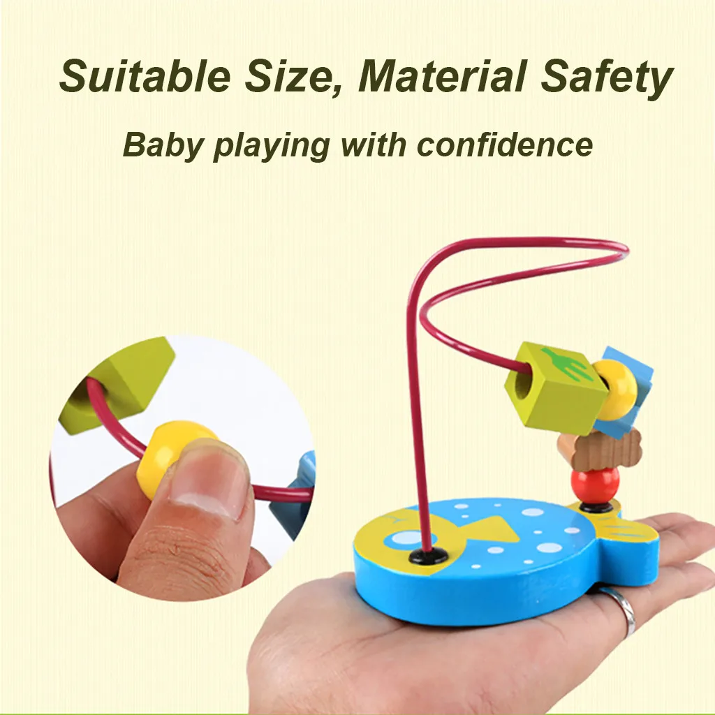 Kids Early Education Fun Learning Toys For Children Baby Wooden Around Beads Toy Toddler Infant Intelligence Toys Y108