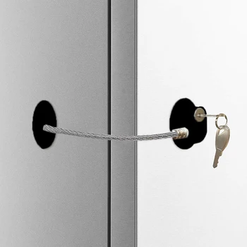 

New Hot Black Children's Window Refrigerator Safety Limit Lock with Stainless Steel Key Cylinder Baby Care