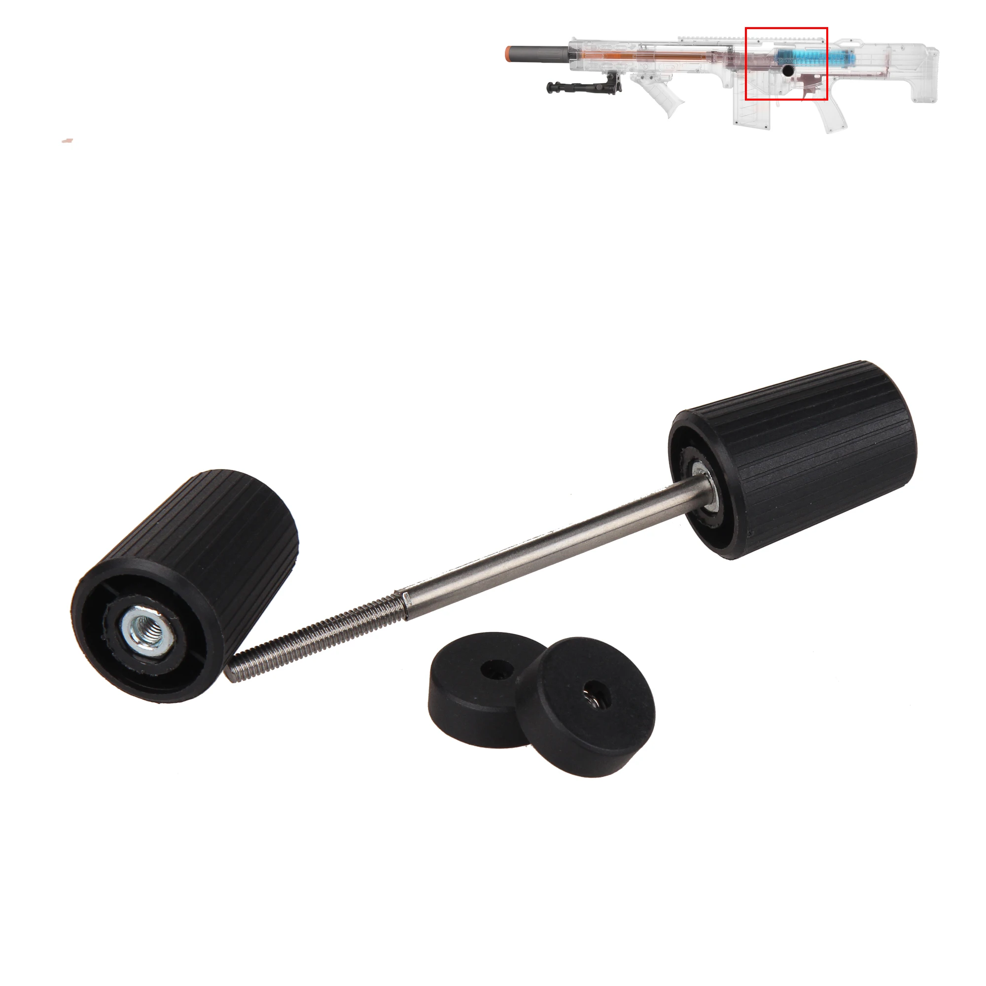 JGCWorker Pull Bolt Plug Black for Nerf Longshot CS-6 / Terminator Blaster Toy |