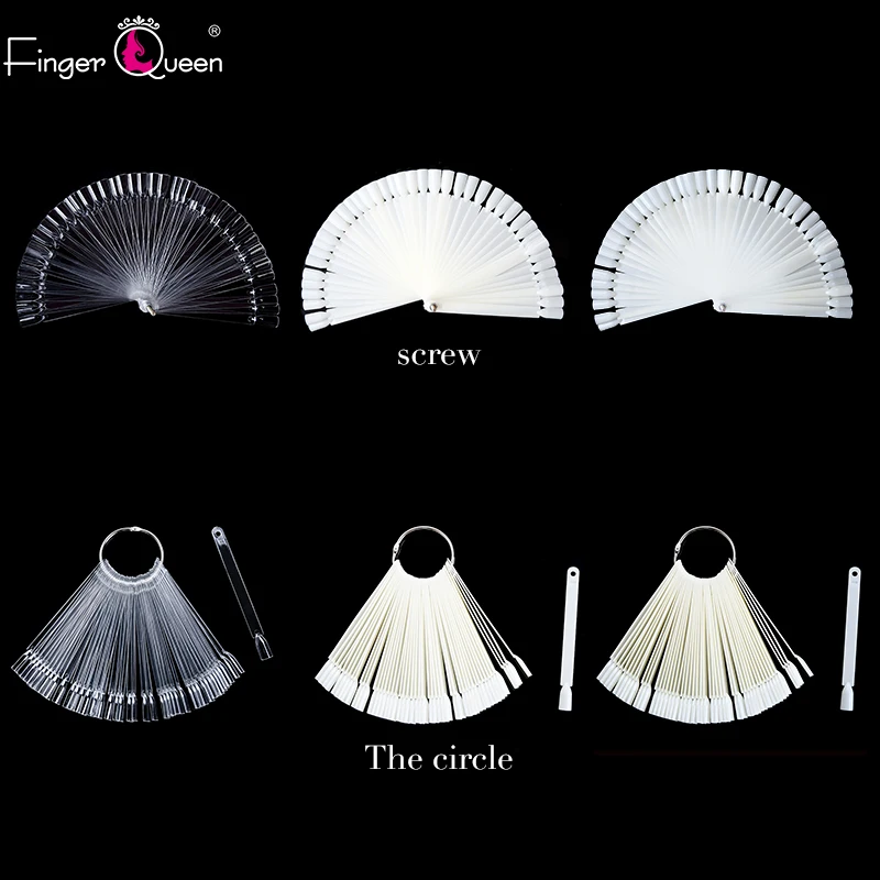 

50pcs/set Nail swatch Fan Shaped Color Palette Card Display Practice Sticks Nail Swatches Nail Art Display Shelf Polish Card