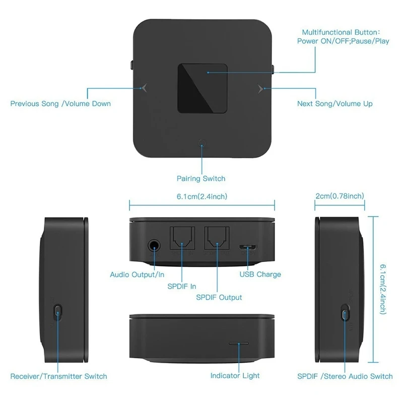 BT4852 Bluetooth 5 0 беспроводной передатчик приемник CSR8670 2 в 1 BT аудио адаптер 3 мм SPDIF для