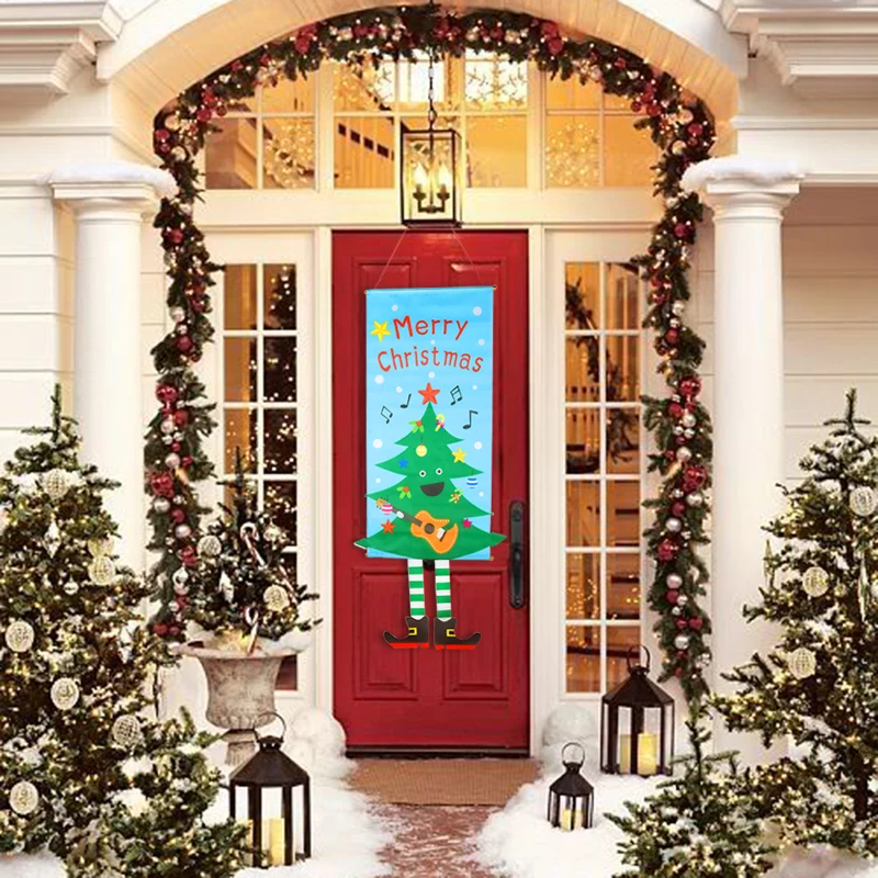 Рождественские украшения для дома, знак крыльца, декоративный дверной баннер, Висячие рождественские украшения, Navidad Noel